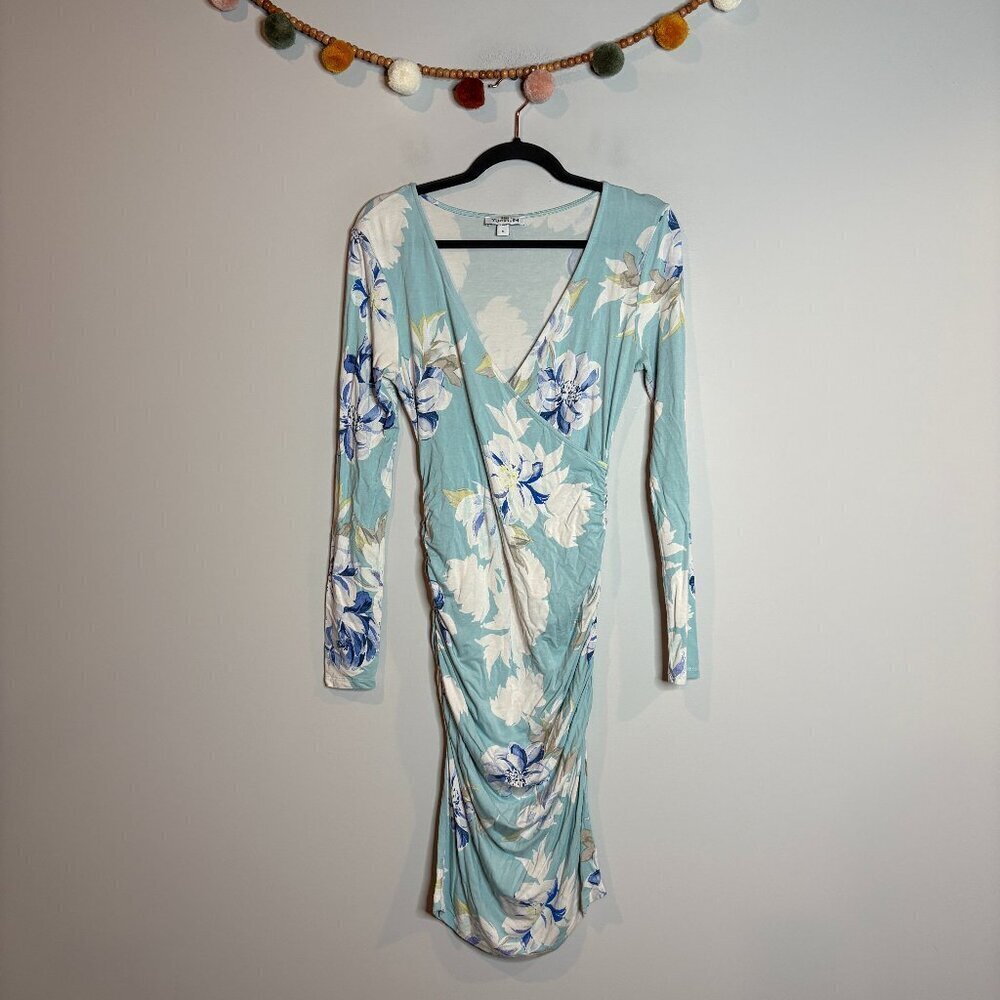 Yumi Kim Maternity Floral Ruched Long sleeve dress